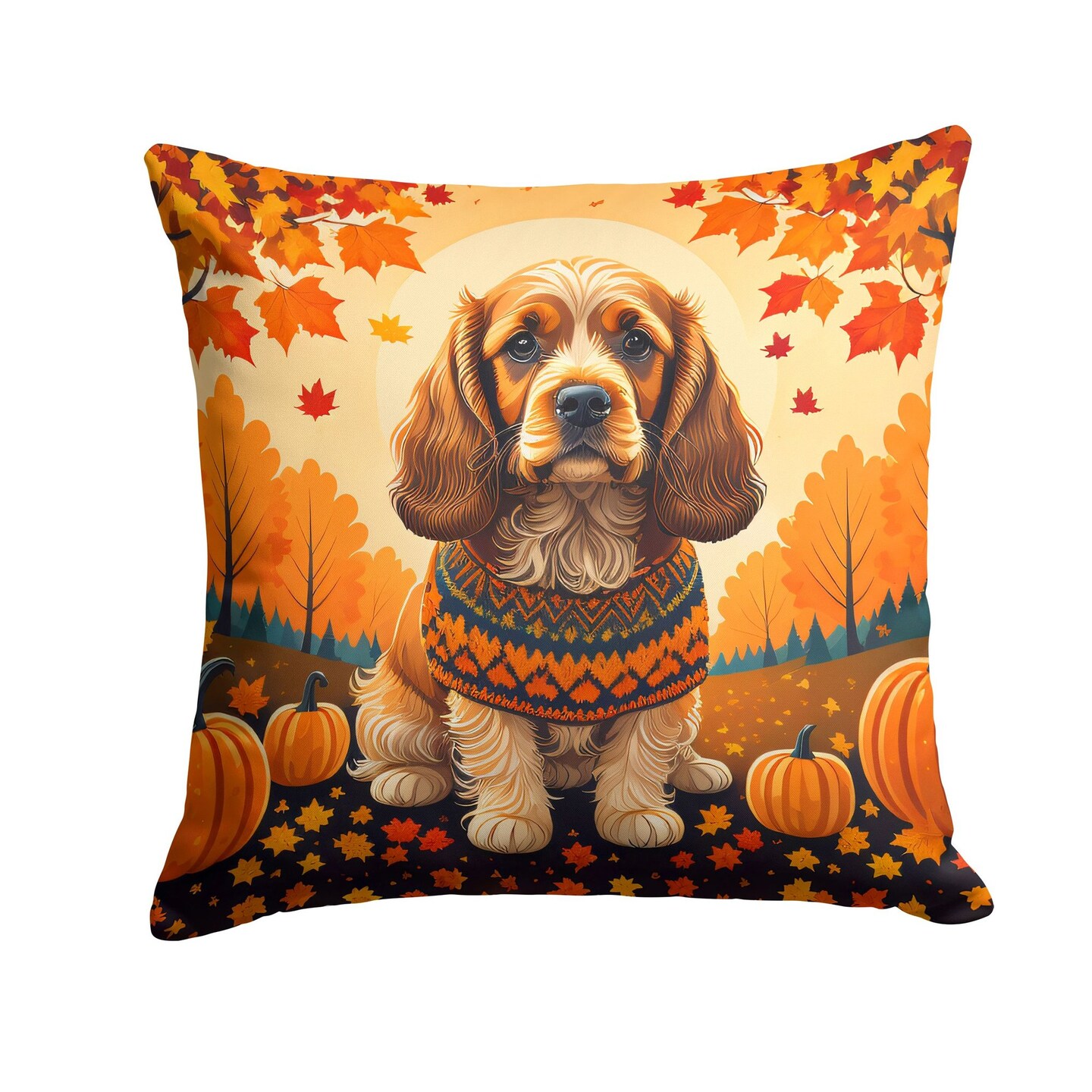 Edge Collections - 18" x 18" - Multicolor - Cocker Spaniel Decorative Pillow - Indoor Outdoor Use - 1 Piece