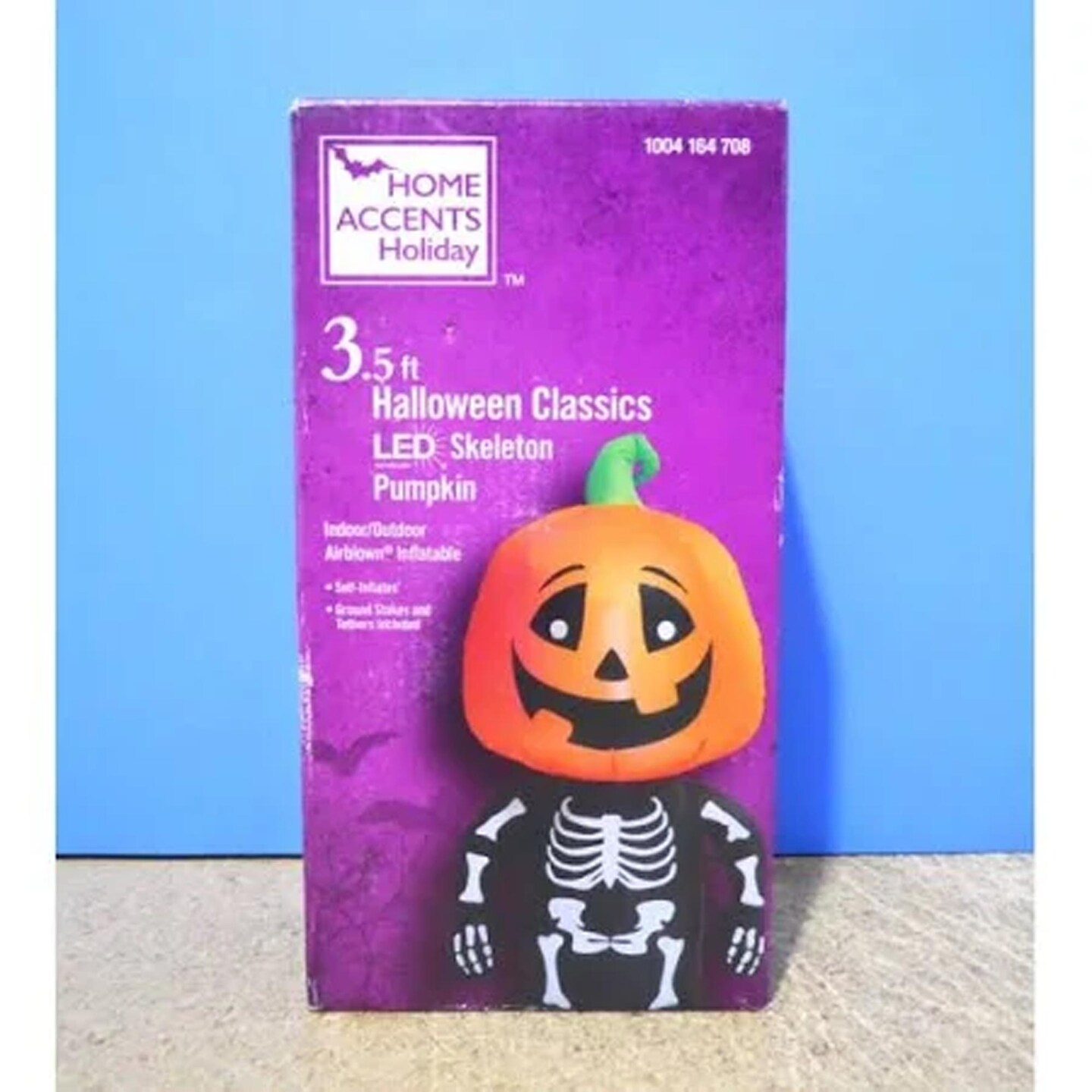3.5 FT Halloween Classics LED Skeleton Pumpkin Airblown Inflatable Indoor Outdoor Decoration