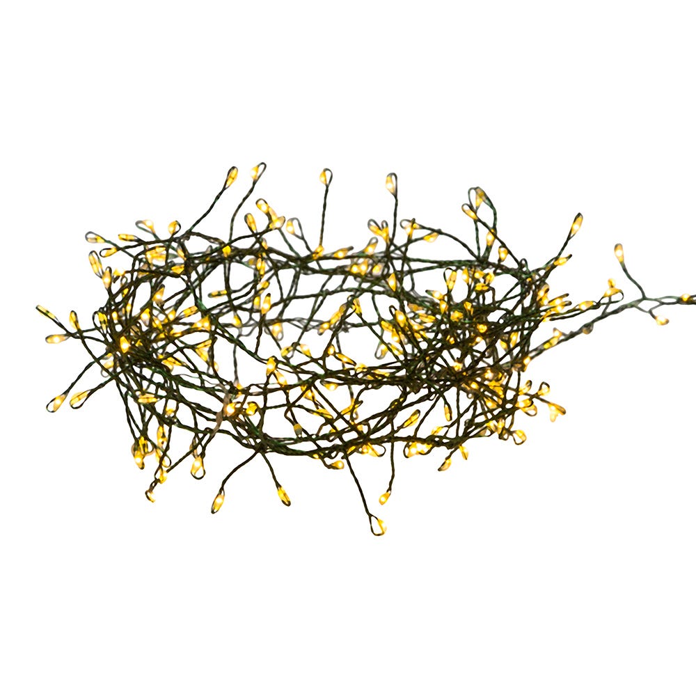 Kurt Adler 240-Light Twinkle Cool White LED Cluster Garland with Green Wire