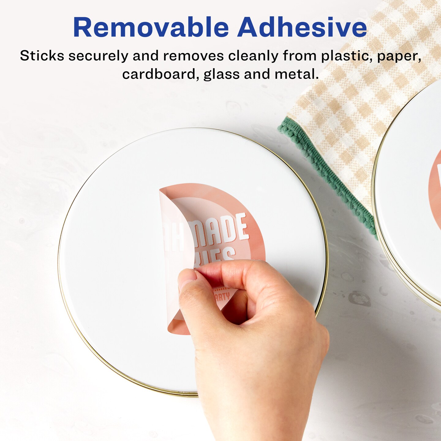 Avery Matte White Removable Round Labels with Sure Feed Technology, Print-to-the-Edge, 3.5" diameter