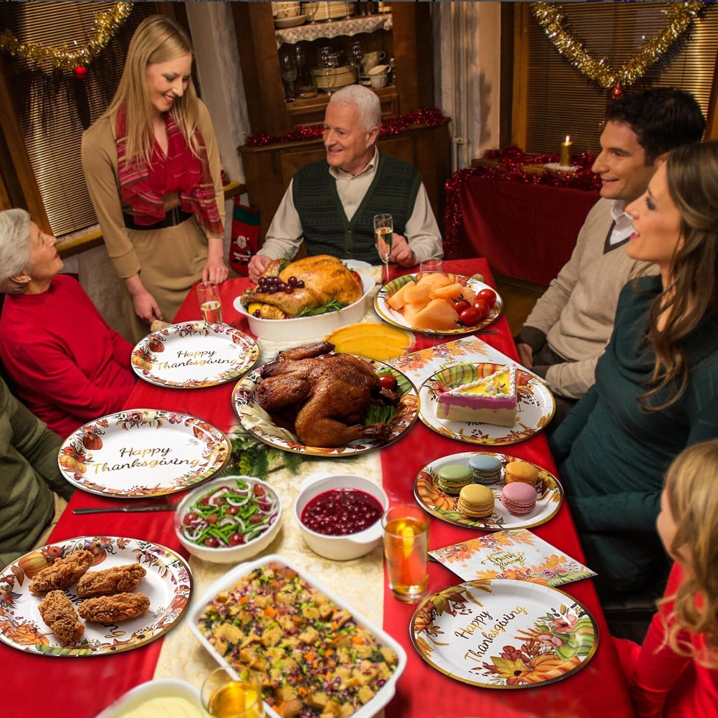 150 Pcs Thanksgiving Paper Plates(colorful)9"L x 9"W x 4.7"Th