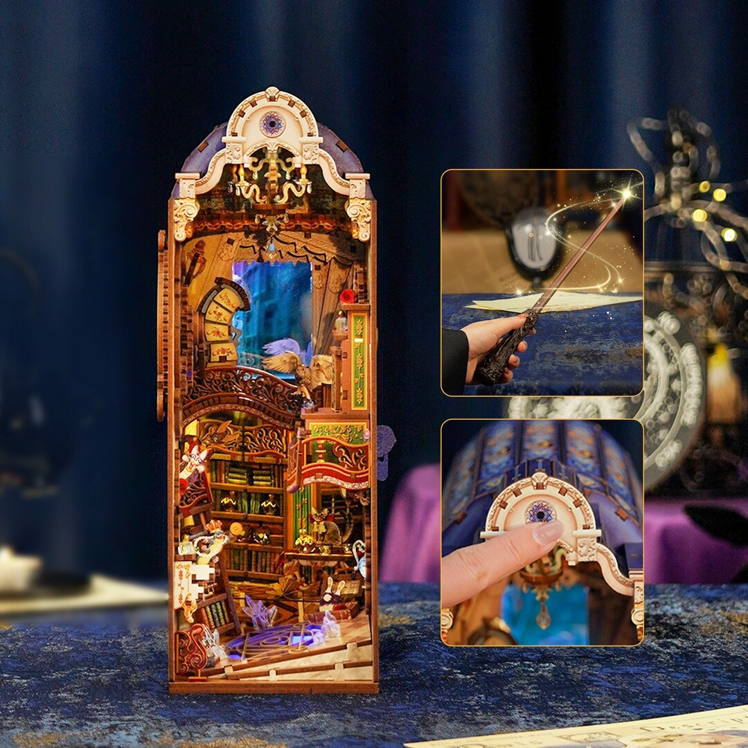 DIY Book Nook Kit - Magical Library w/ Dust Cover