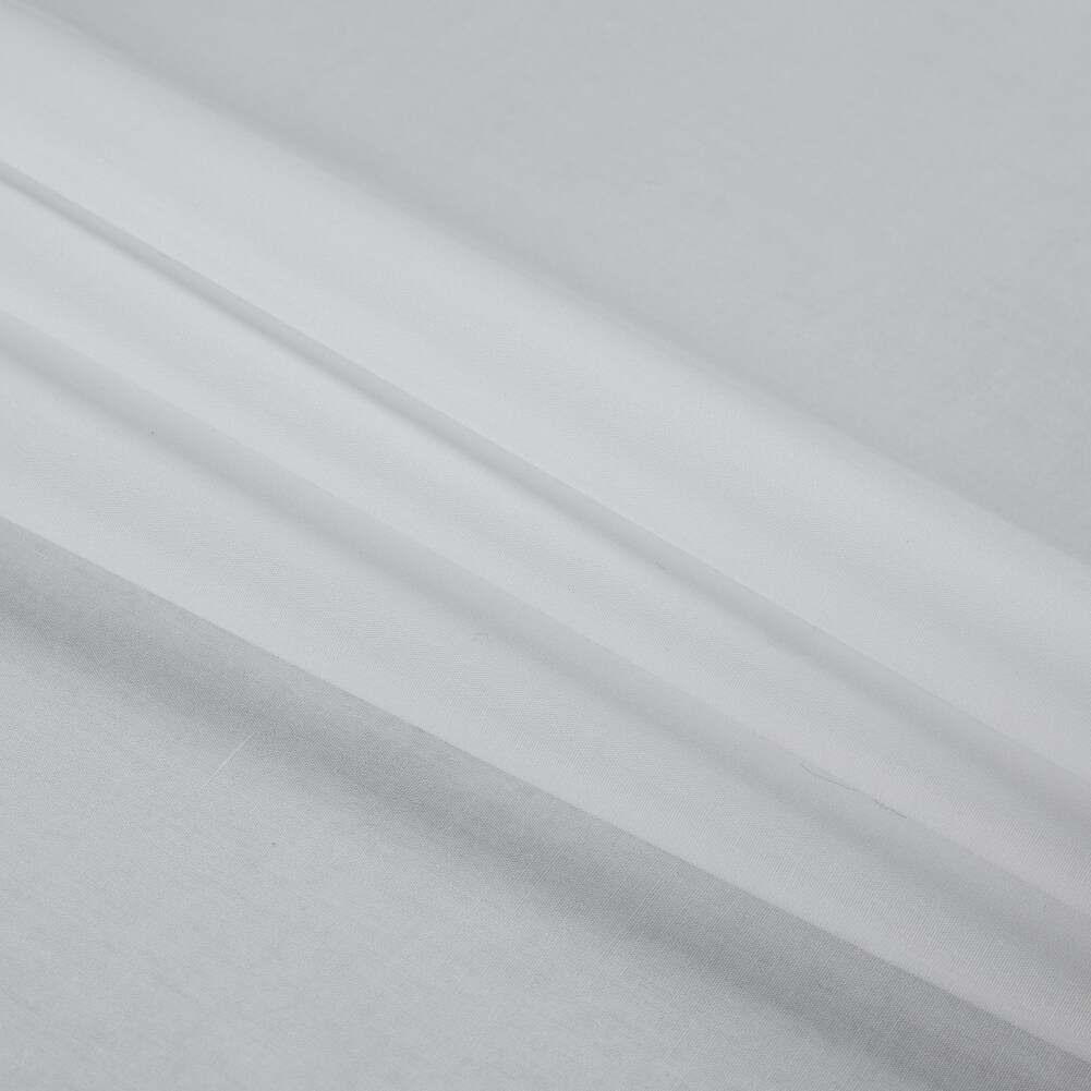 1 Yard Bright White Blended Shirting Fabric Lightweight Crisp Polyester Cotton
