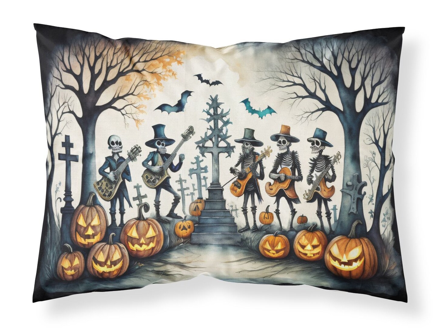 Mariachi Skeleton Band Standard Pillowcase Lightweight Super Soft