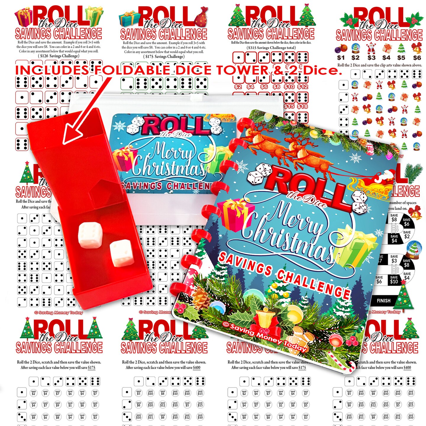 Roll the Dice - 10 page A5 Binder with Foldable Dice Tower and 2