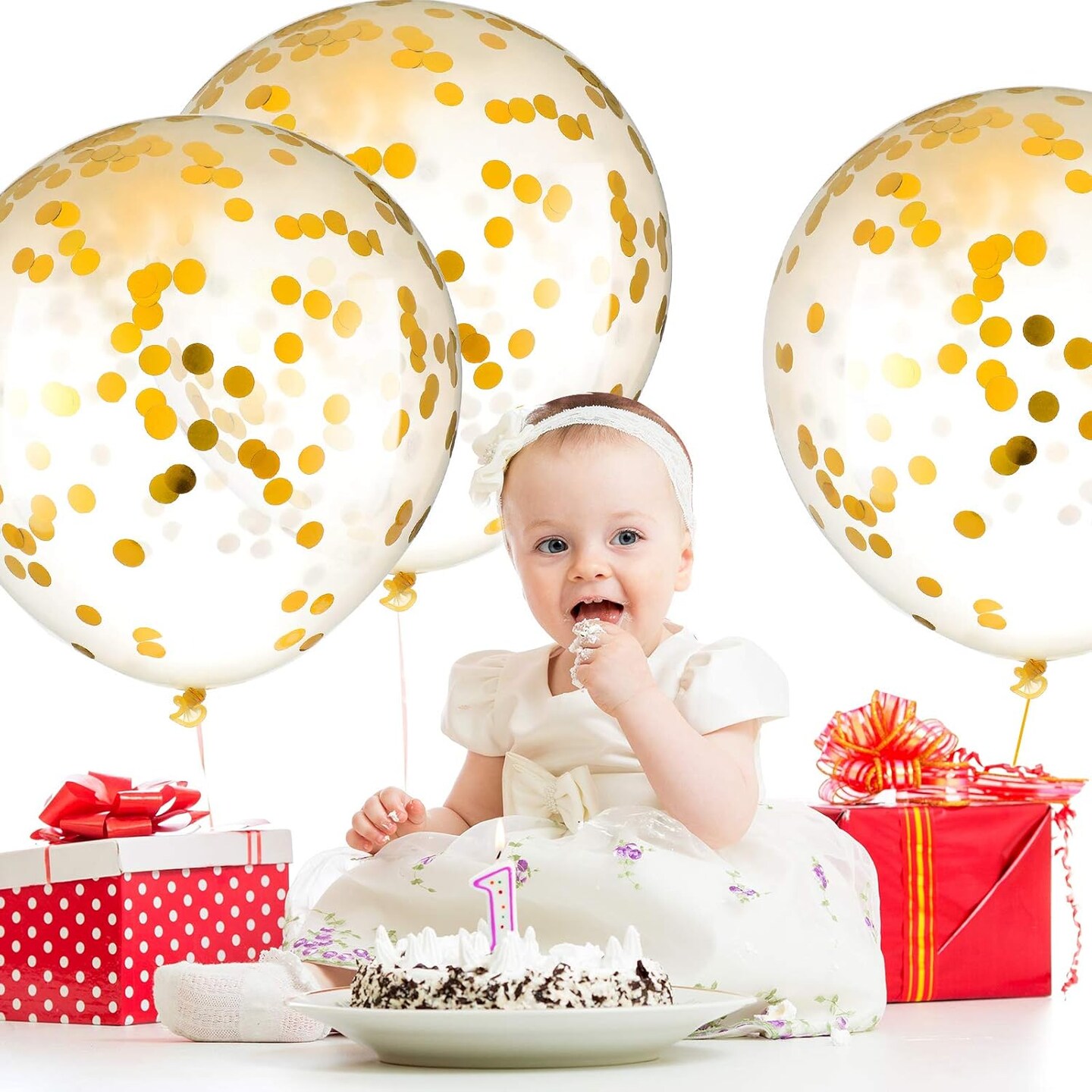 Confetti Shiny Latex Large Balloons(Gold)