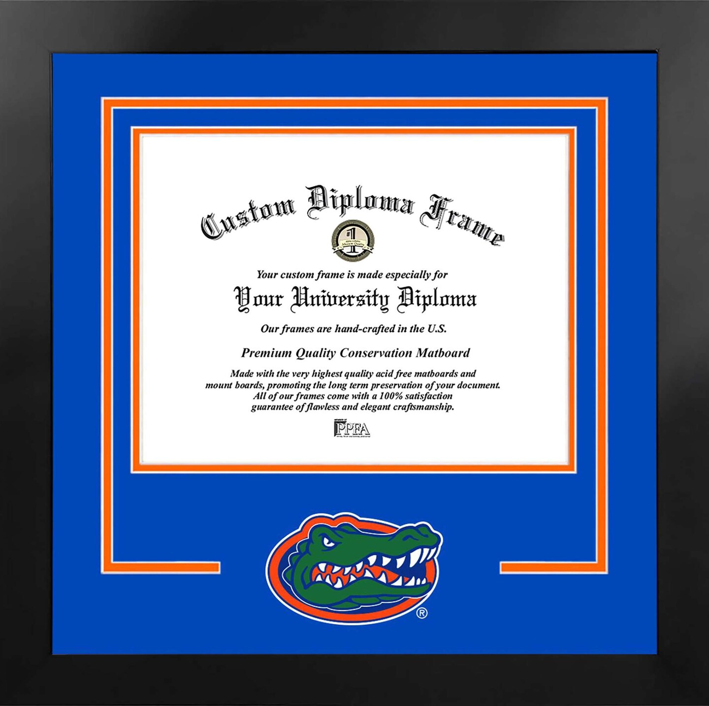 University of Florida Gators 16w x 11.5h Spirit Diploma Manhattan Black Frame with Bonus Campus Images Lithograph (value savings $59)