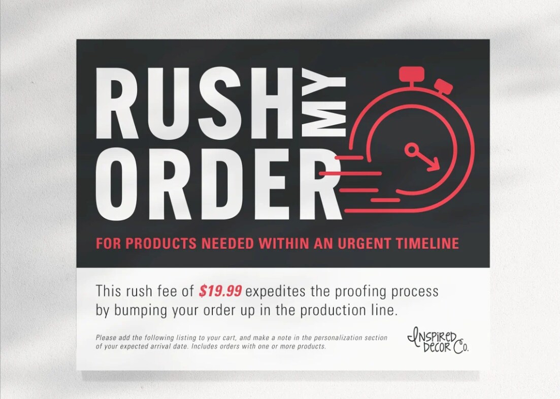 Rush order and expedite shipping outlets