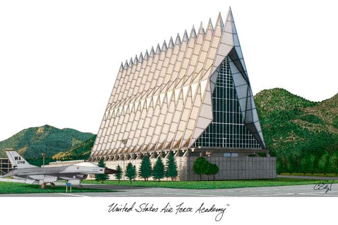 United States Air Force Academy 8.5w x 11h Manhattan Black Single Mat Gold Embossed Diploma Frame with Bonus Campus Images Lithograph (value savings at $59)