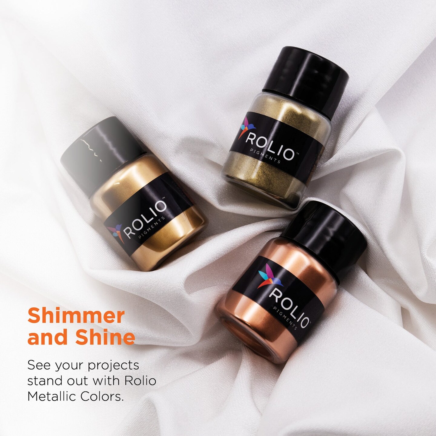 Rolio - 1 Jar Metallic Mica Powder (Gold Slip) - 50g