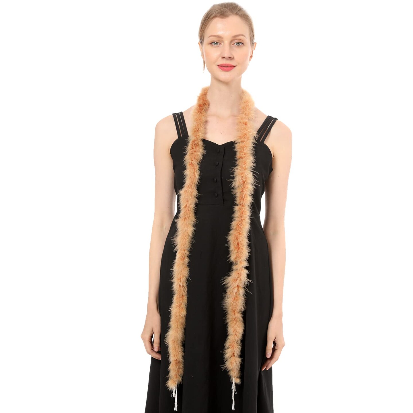 Flydreamfeathers 14 Gram 2 Yard-Long Marabou Feather Boa  Dancing Wedding Crafting Party Dress Up Halloween Costume Decoration (Brown Color)