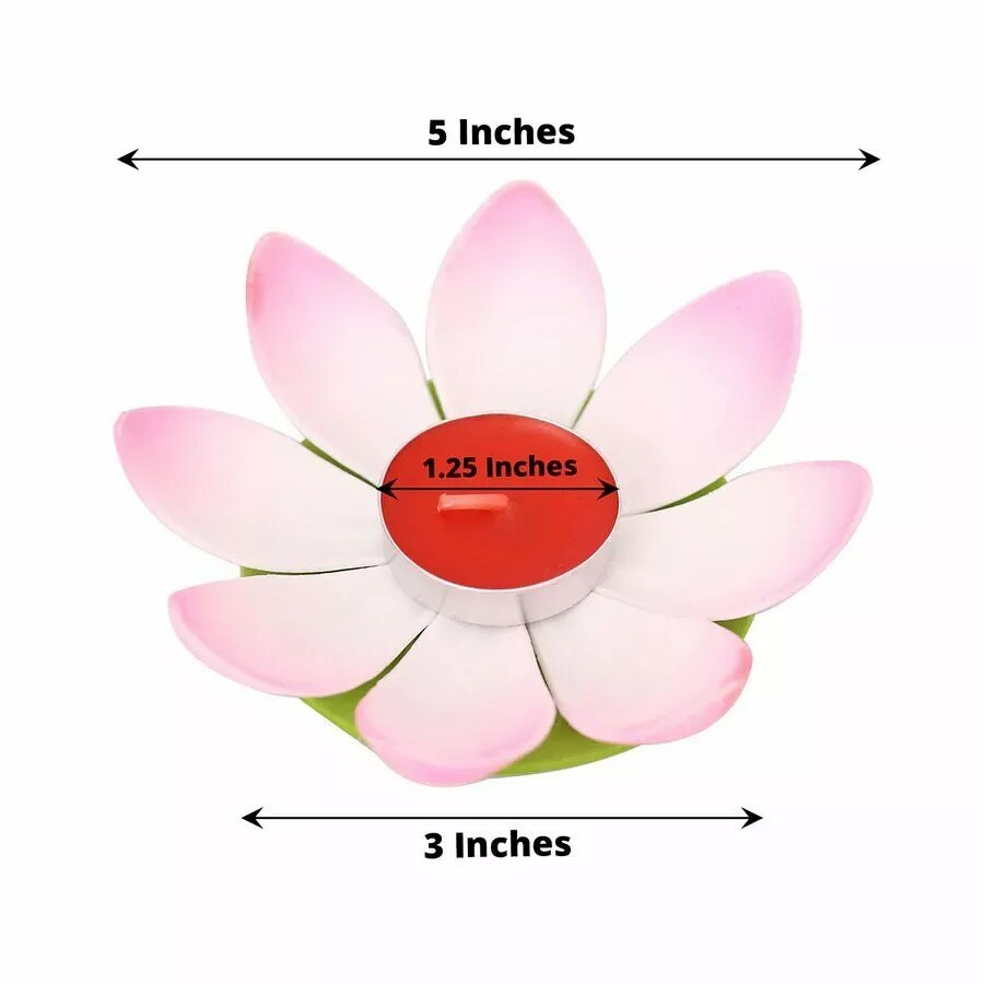 10 Lotus Flower 5" Assorted Colorful Tealight Floating Candles Party Decorations