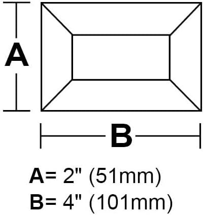 2&#x22; x 4&#x22; Rectangle Clear Glass Bevel - 4.7MM Thick - 10 Pack