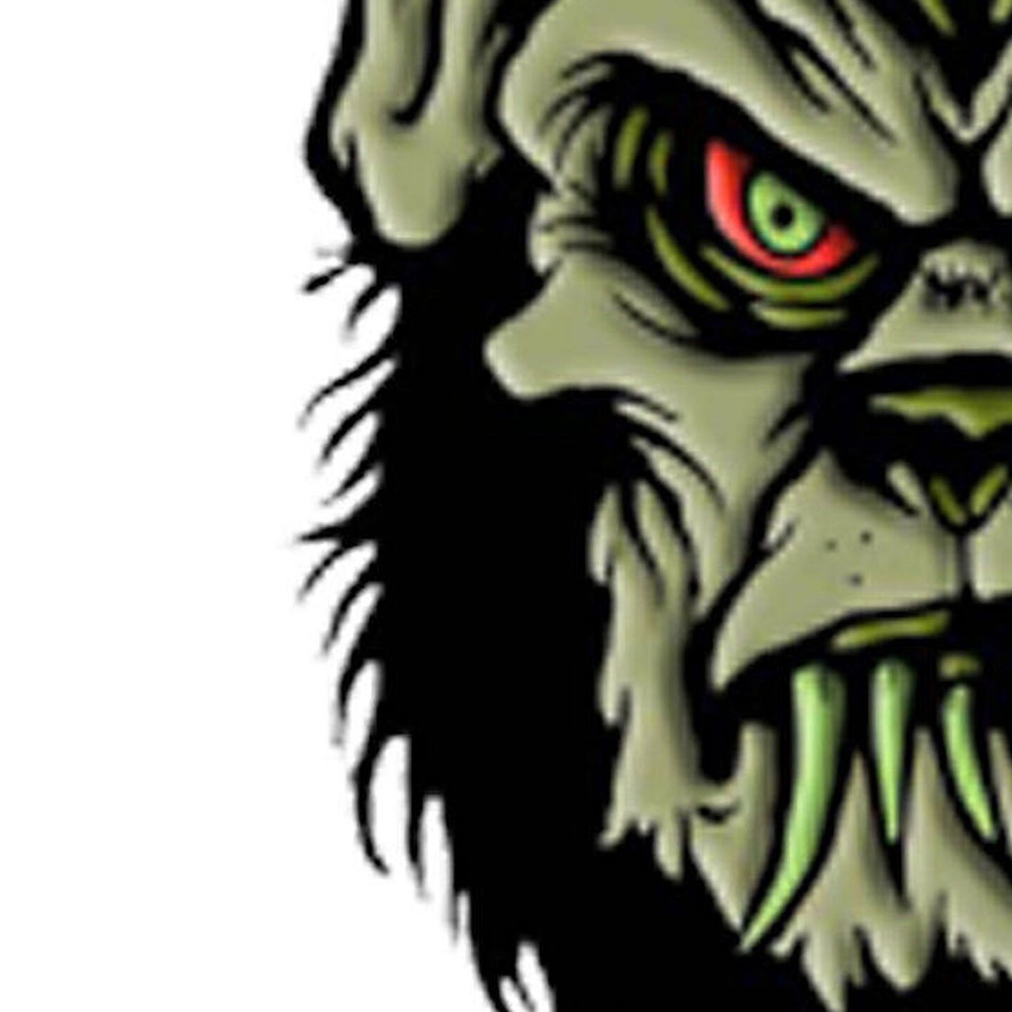 Toxictoons Werewolf Monster Face Full Color Enamel Pin 1 1/2&#x22;
