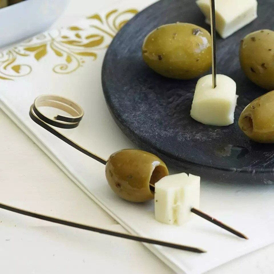 100 pcs 5" long Black Natural Bamboo Wedding Skewers Picks Wedding Party