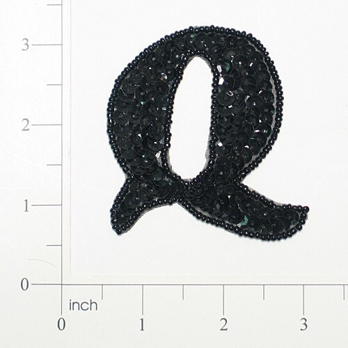 Pack of 2 Letter Q Sequin Applique