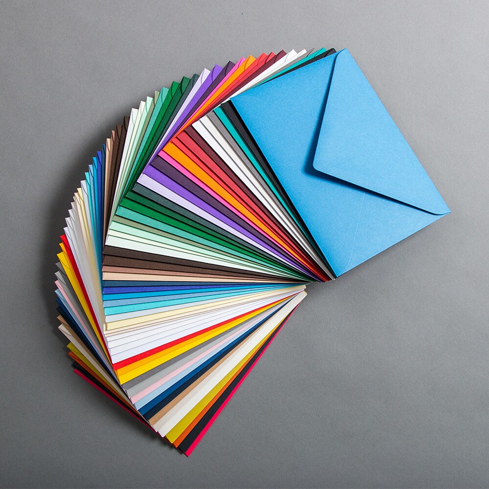 Colorplan 91 Lb. / 135 gsm / 8 pts Matte Premium Cardstock Paper Text A6 4 3/4&#x22; x 6 1/2&#x22; Euro Flap Envelopes Bulk Pack of 250