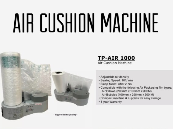 TP-AIR 1000 Air Pillow Maker Air Cushion Bubble Machine for Carton Box Packaging.