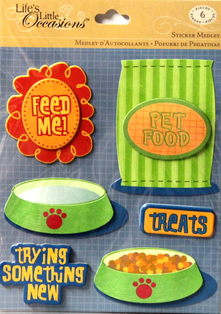 K &#x26; Company Life&#x27;s Little Occasions Food Bowls Dimensional Sticker Medley