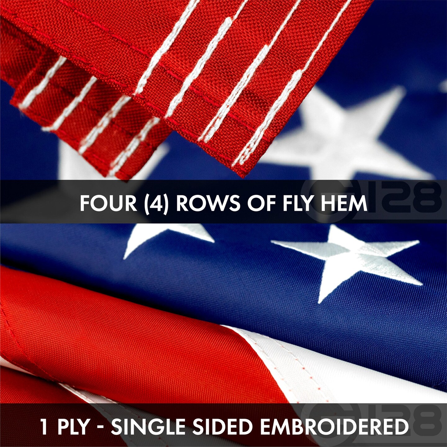 G128 Combo Pack: USA American Flag &#x26; Canada Canadian Flag 2x3 FT Double Sided Embroidered Indoor/Outdoor, Vibrant Colors, Brass Grommets, Quality Polyester