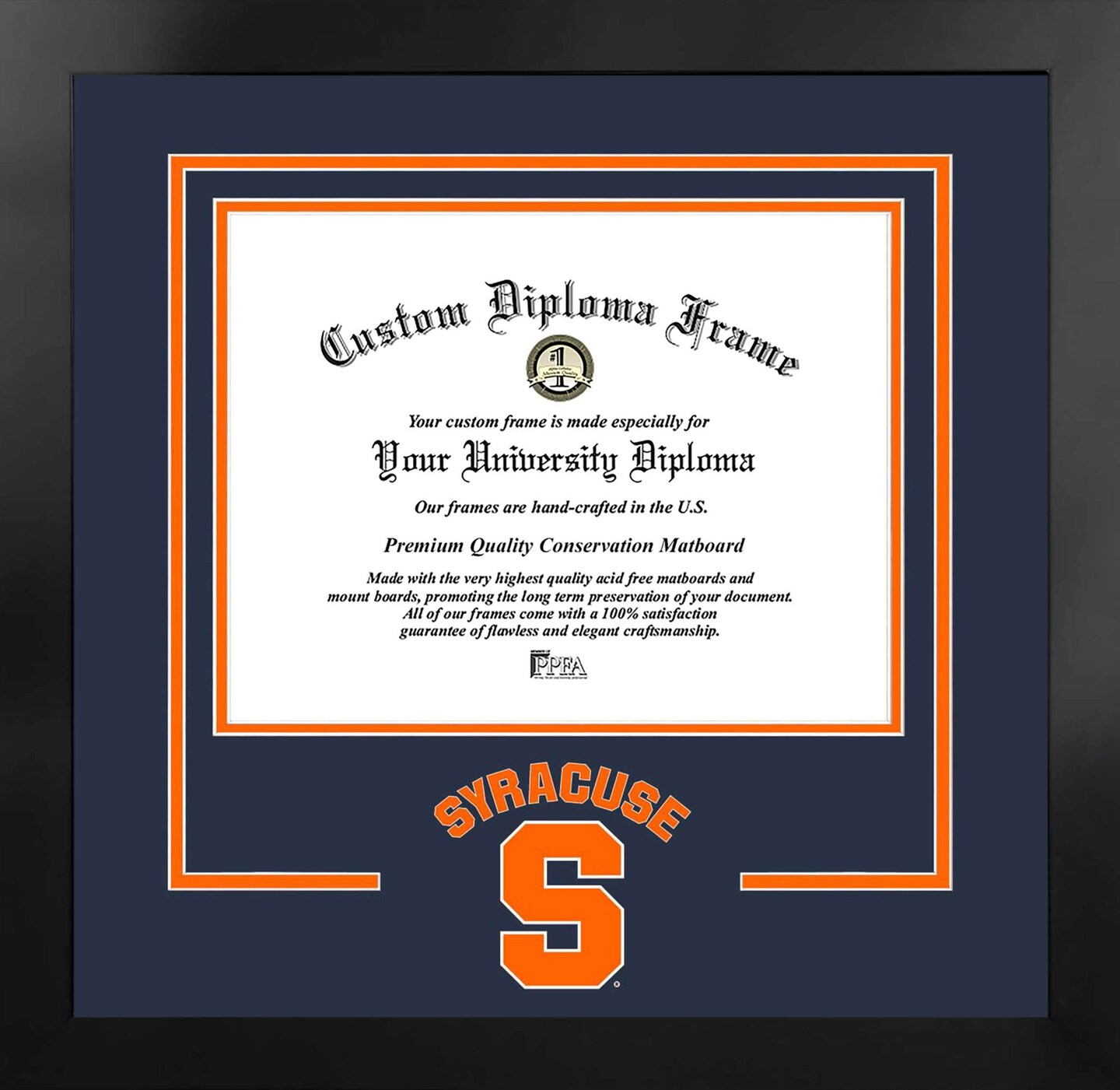 Syracuse Orange 11w x 8.5h Spirit Diploma Manhattan Black Frame with Bonus Campus Images Lithograph (value savings $59)