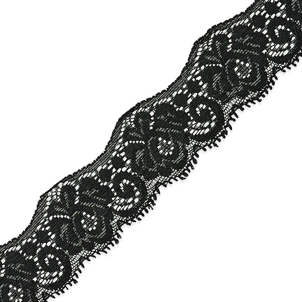 5 Yards of Samantha 1 1/2&#x22;  Stretch Raschel Lace Trim | 5 yard cut