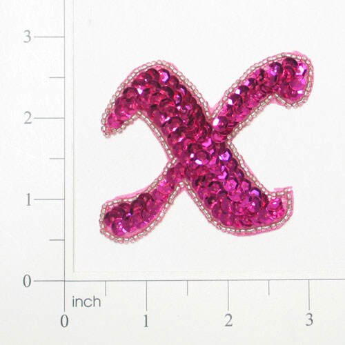 Pack of 3 Letter X Sequin Applique