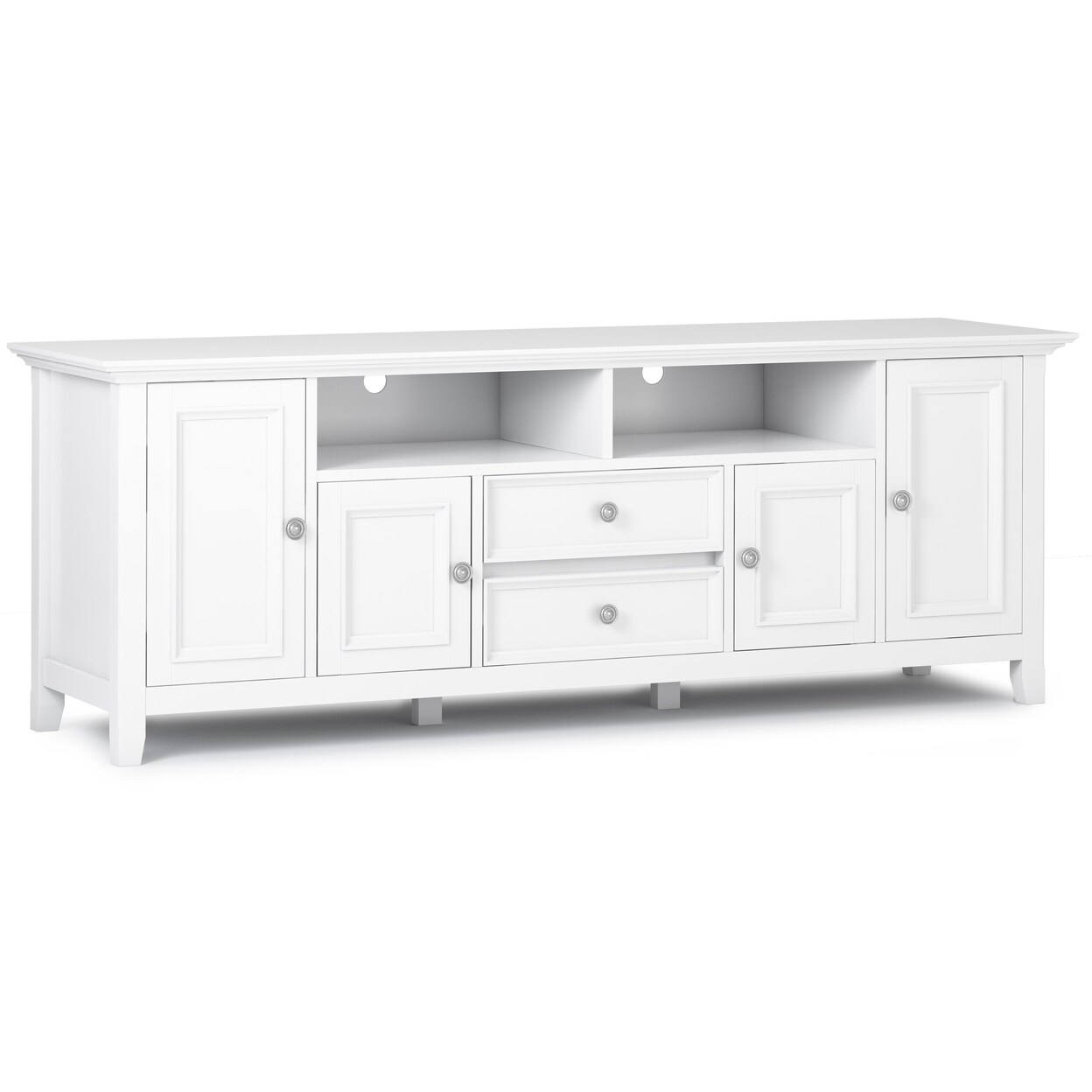 Simpli Home Amherst Solid Wood Universal Tv Media Stand 72" WideTransitional