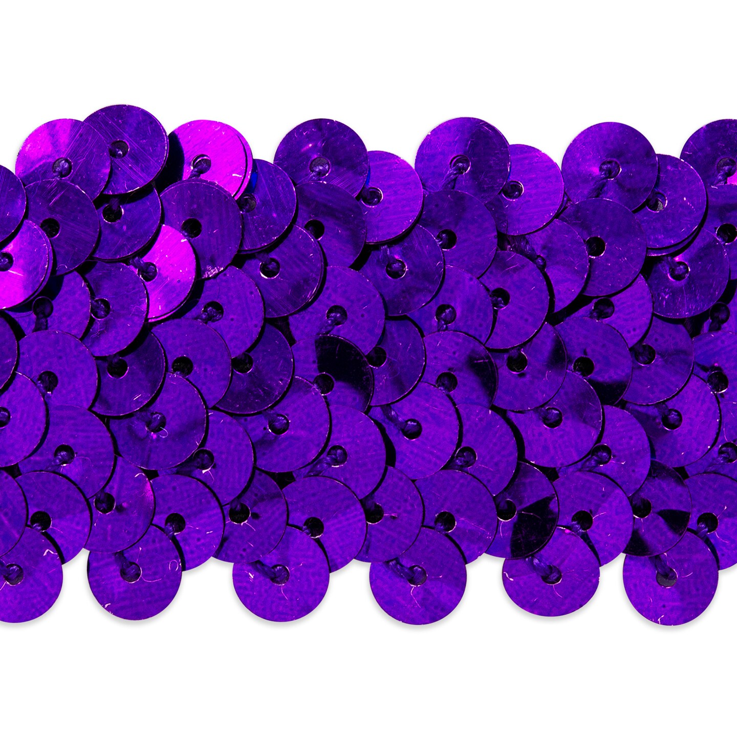 5 yards of 3 Row 1 1/4" Metallic Stretch Sequin Trim | 5 yard cut