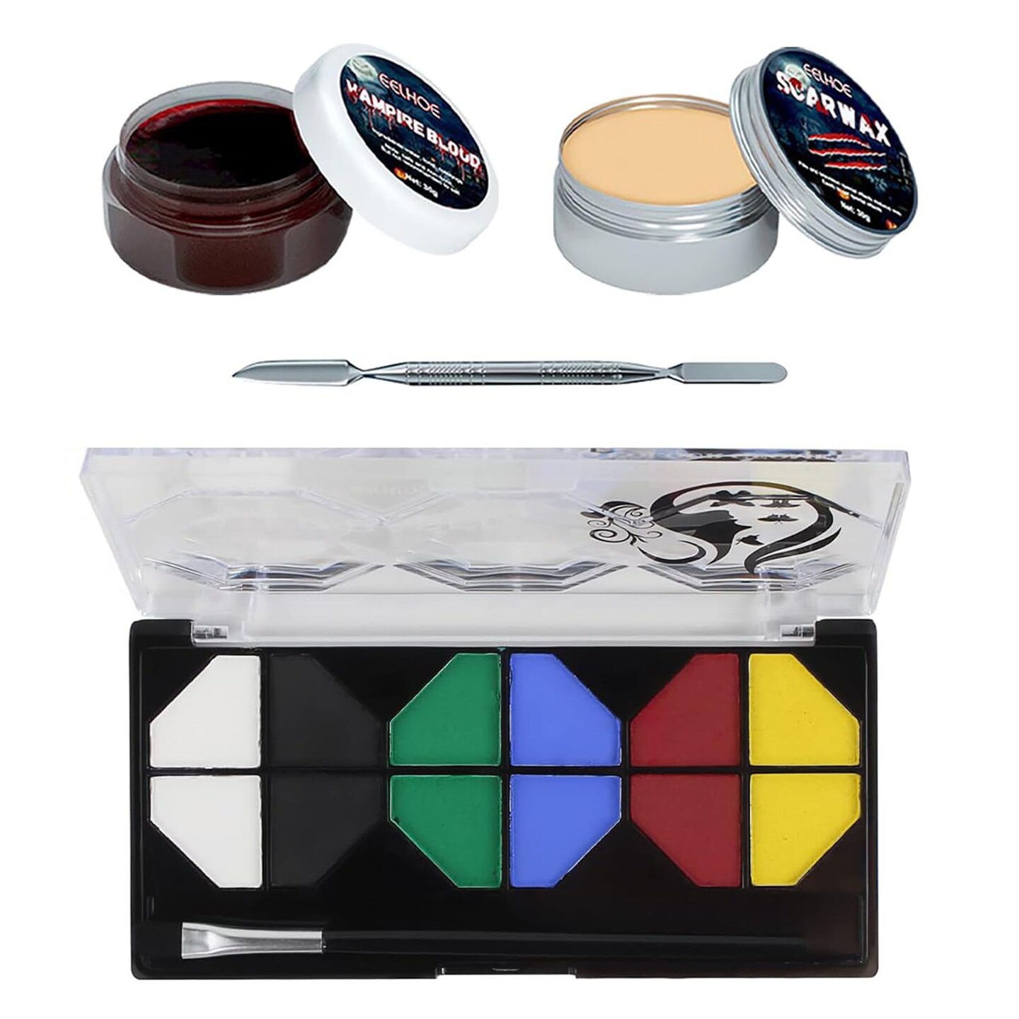 BRIMFULITE Body & Face Painting Kit with SFX Makeup Non Toxic 6 Colors