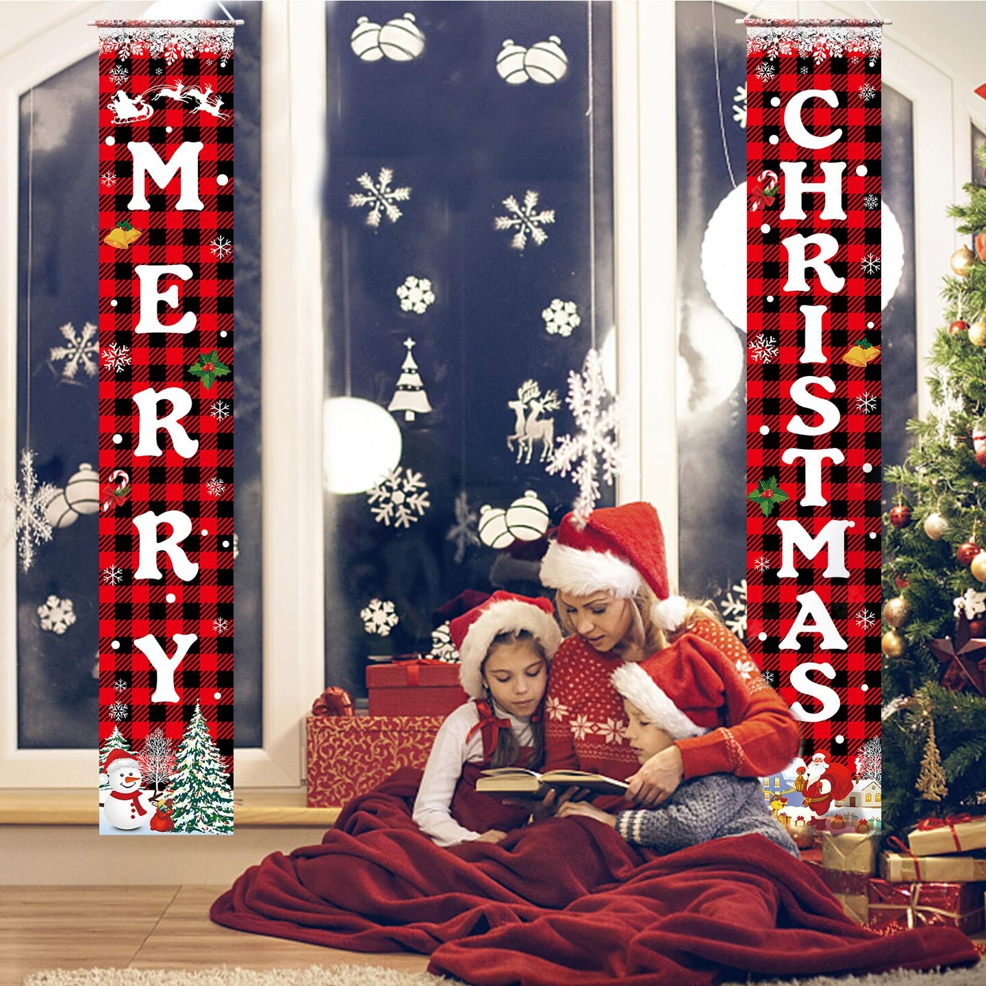 Christmas Decorations Merry Christmas Banner Xmas Porch Door Sign Welcome Banner for Wall Home Party Decor Christmas Decorations Indoor Outdoor
