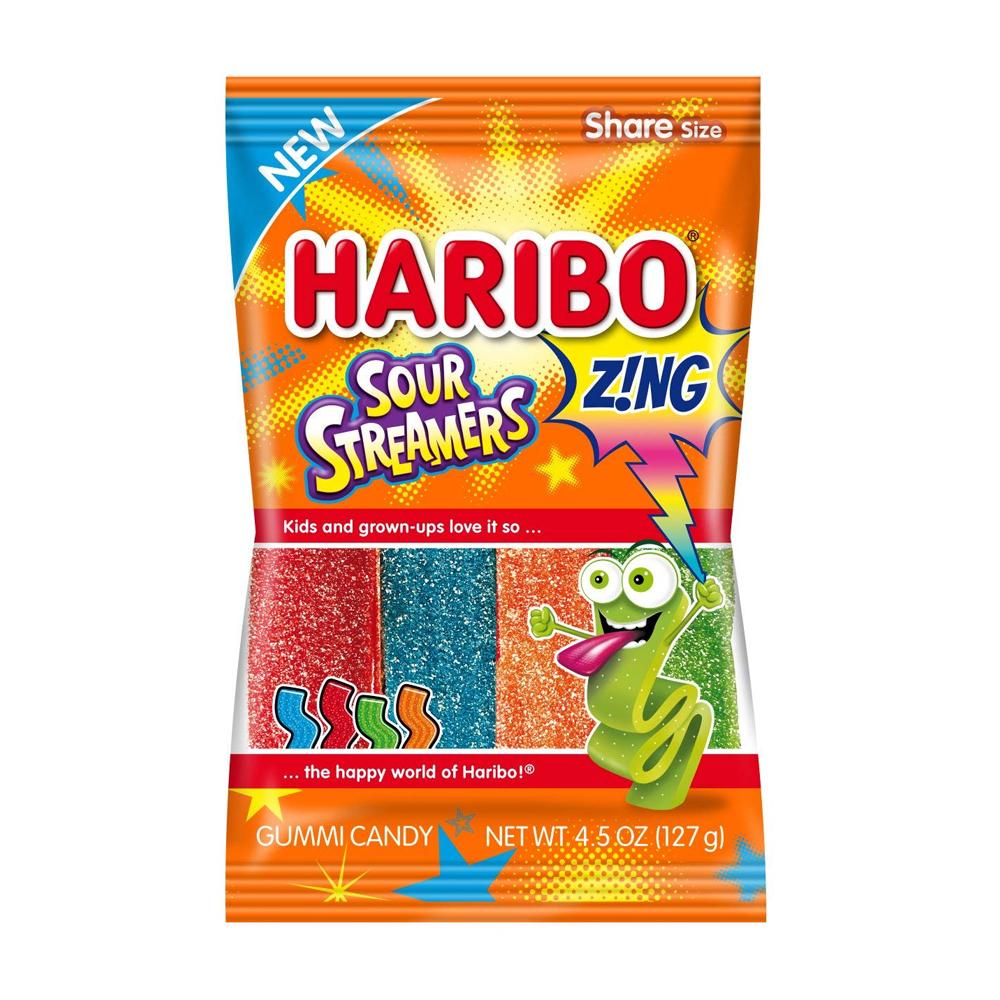 Haribo Z!ng Sour Streamer Gummi Candy 4.5oz