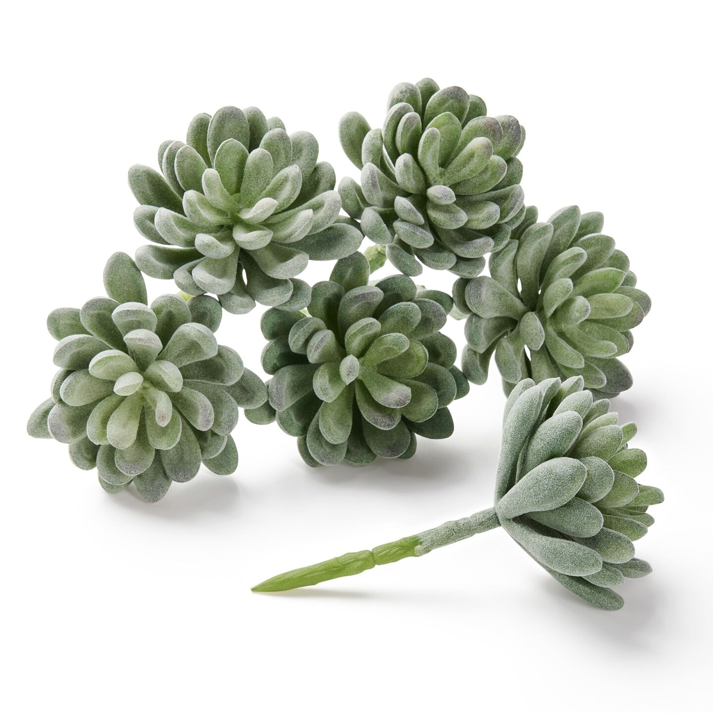 Juvale 6 Pack Artificial Succulents Picks, 5 inch Faux Unpotted Echeveria Fake Succulent Plants, Green