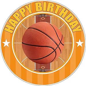 Basketball Edible Cake Topper Icing Image fits 8 inch round or larger cake