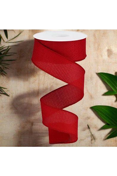 1.5&#x22; Royal Faux Burlap Ribbon: Red (10 Yards)