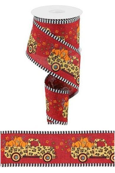 2.5&#x22; Leopard Truck Stripe Edge Ribbon: Burgundy (10 Yards)