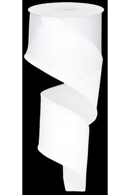 2.5&#x22; Royal Burlap Ribbon: White (10 Yards)