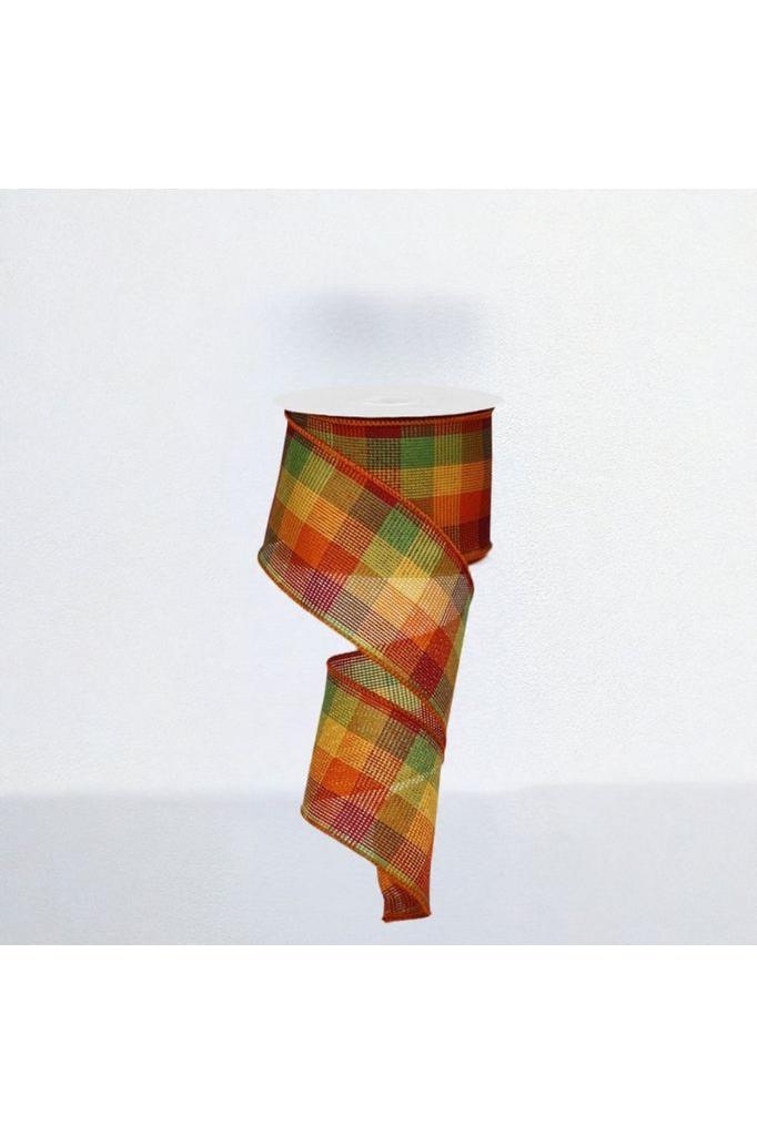 2.5&#x22; Woven Check Ribbon: Fall (10 Yards)