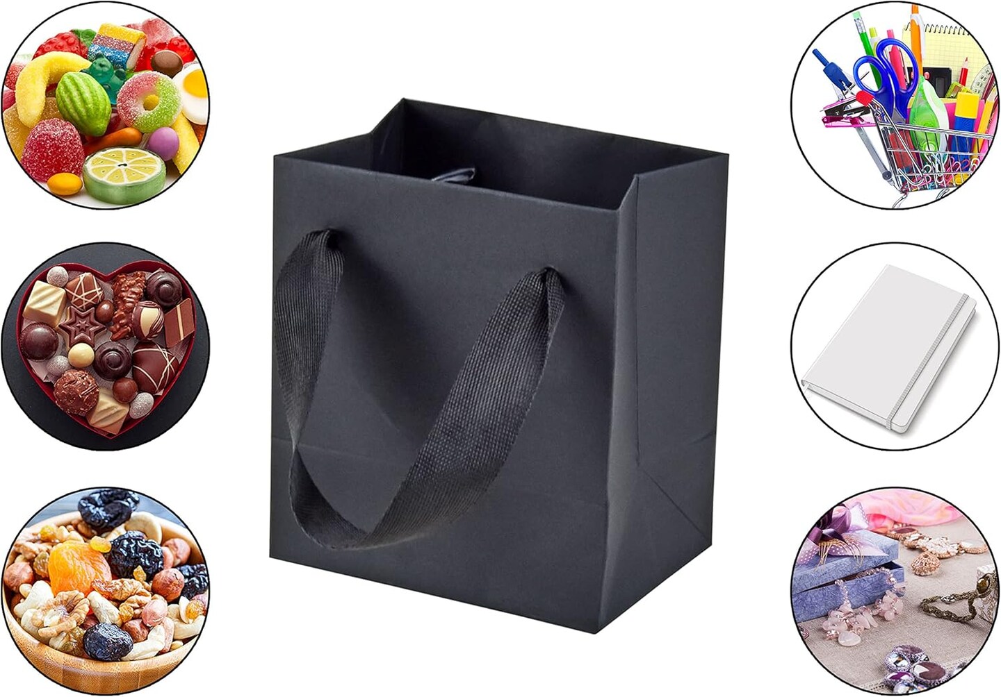 Black Paper Bags - Extra Small Matte Black Gift Bags