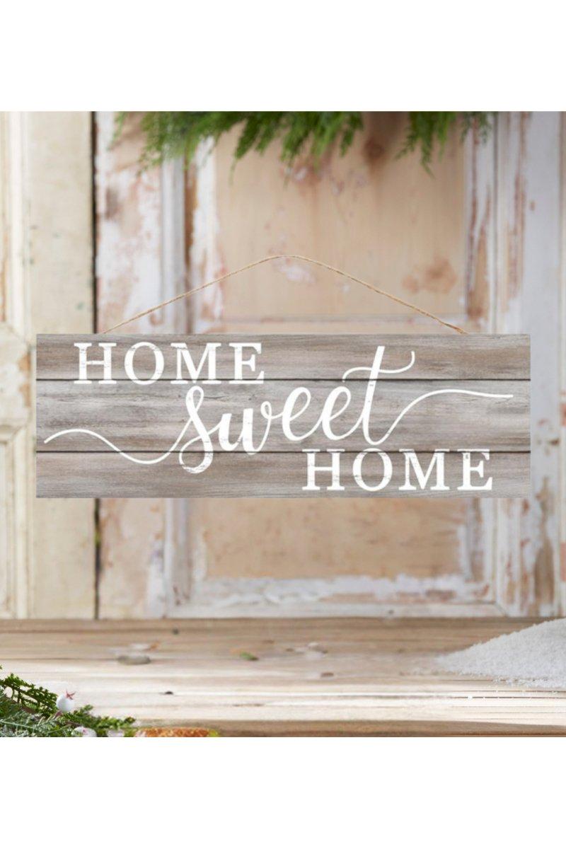 15&#x22; Wooden Sign: Home Sweet Home (Grey Washed)