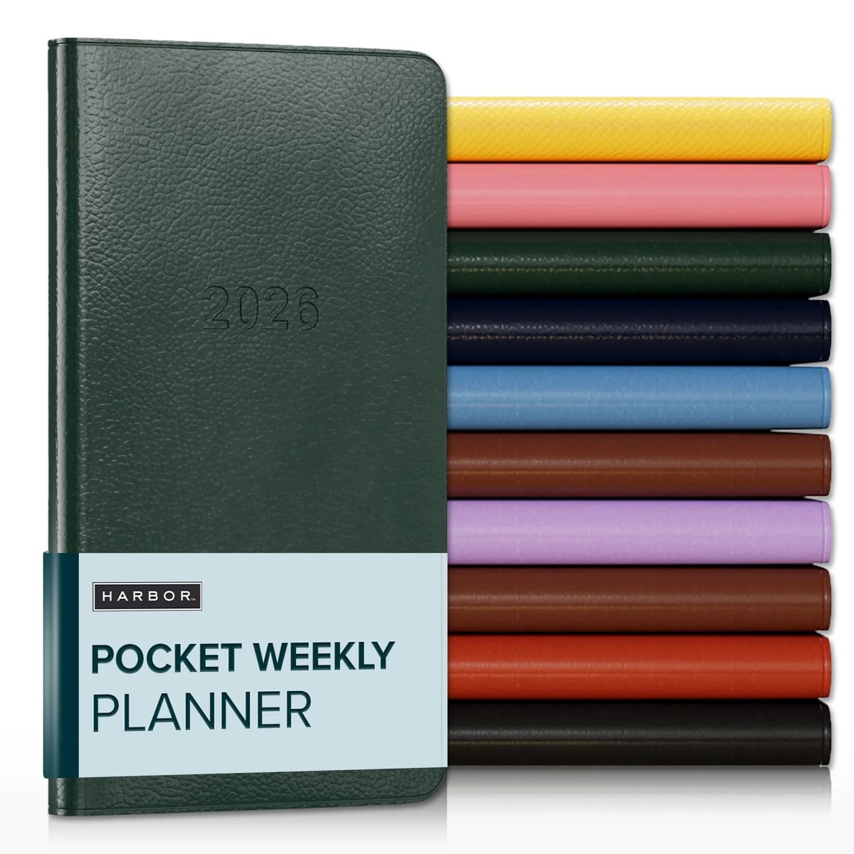 Harbor Pocket Weekly Planner 2026 - Calendar Planner and Notebook, Durable Faux Leather, 192 Pages, Softcover & Book Bound - 6 x 3.25 "