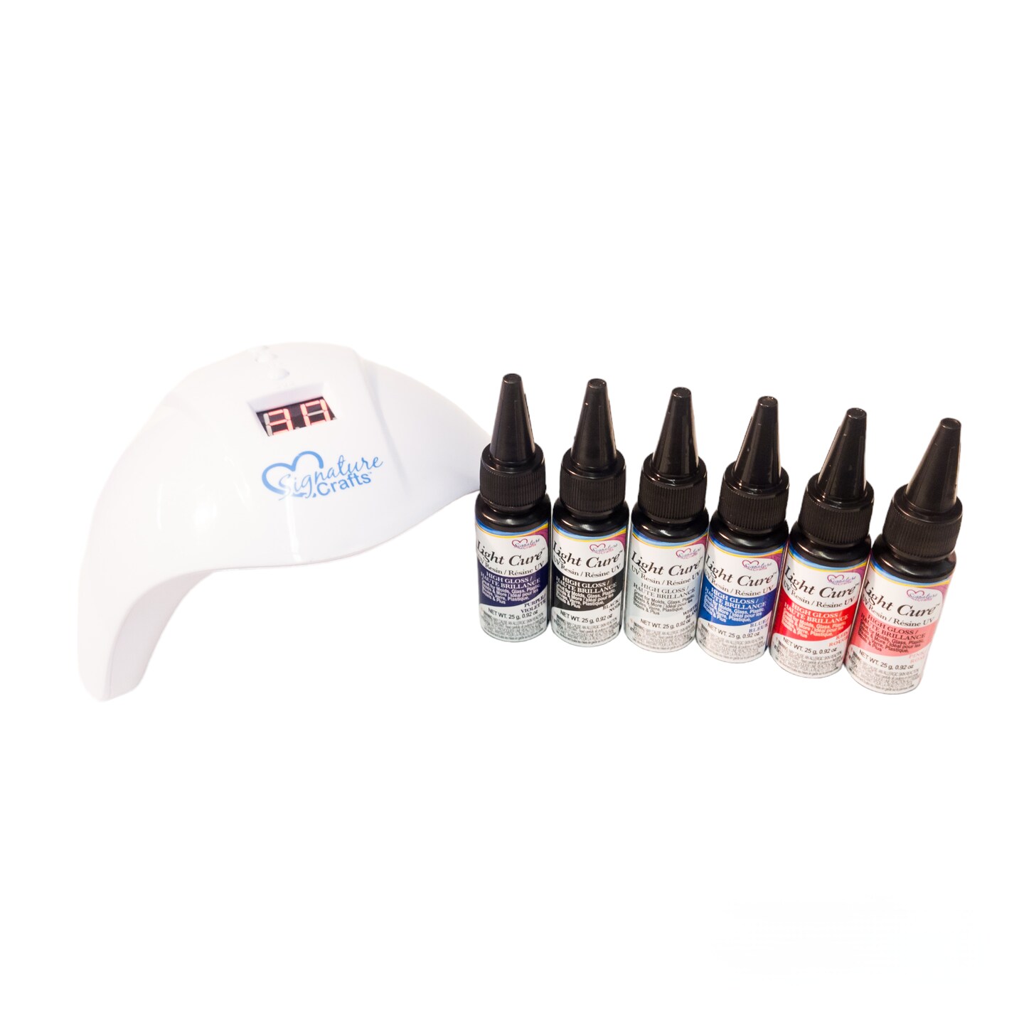 Signature Crafts Light Cure UV Resin 6 Colors &#x26; LED UV Lamp Kit
