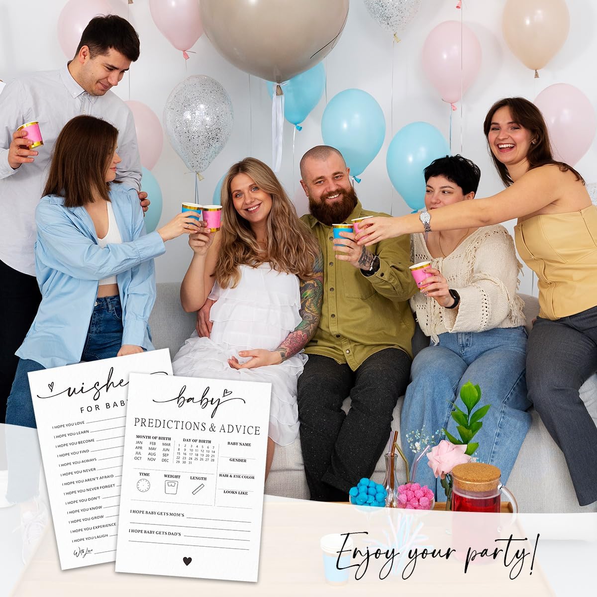 Juego De Sugerencia De Nombre De Bebé Azul Marino, Kit De Juego De Baby  Shower, 1, image size:1200x1200