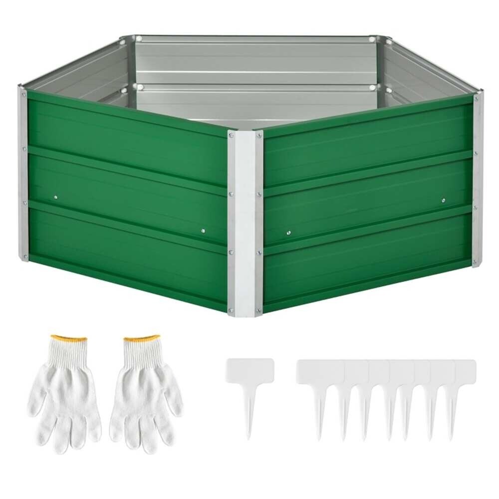 Large Pentagon Metal Planter Box with Gloves