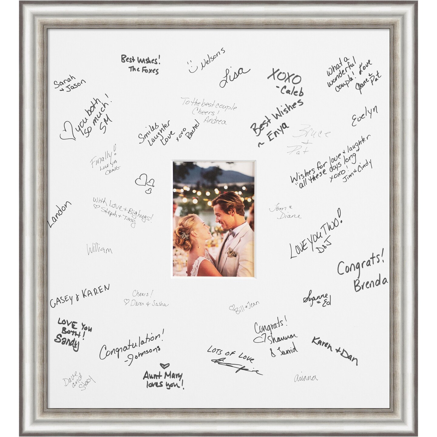 Salon Narrow Signature Mat Picture Frame, Photo Frame Wedding Guest Book Alternative, Autograph Picture Mat for Signature Board, Wedding Celebrations Graduations Support Encouragement or Retirement