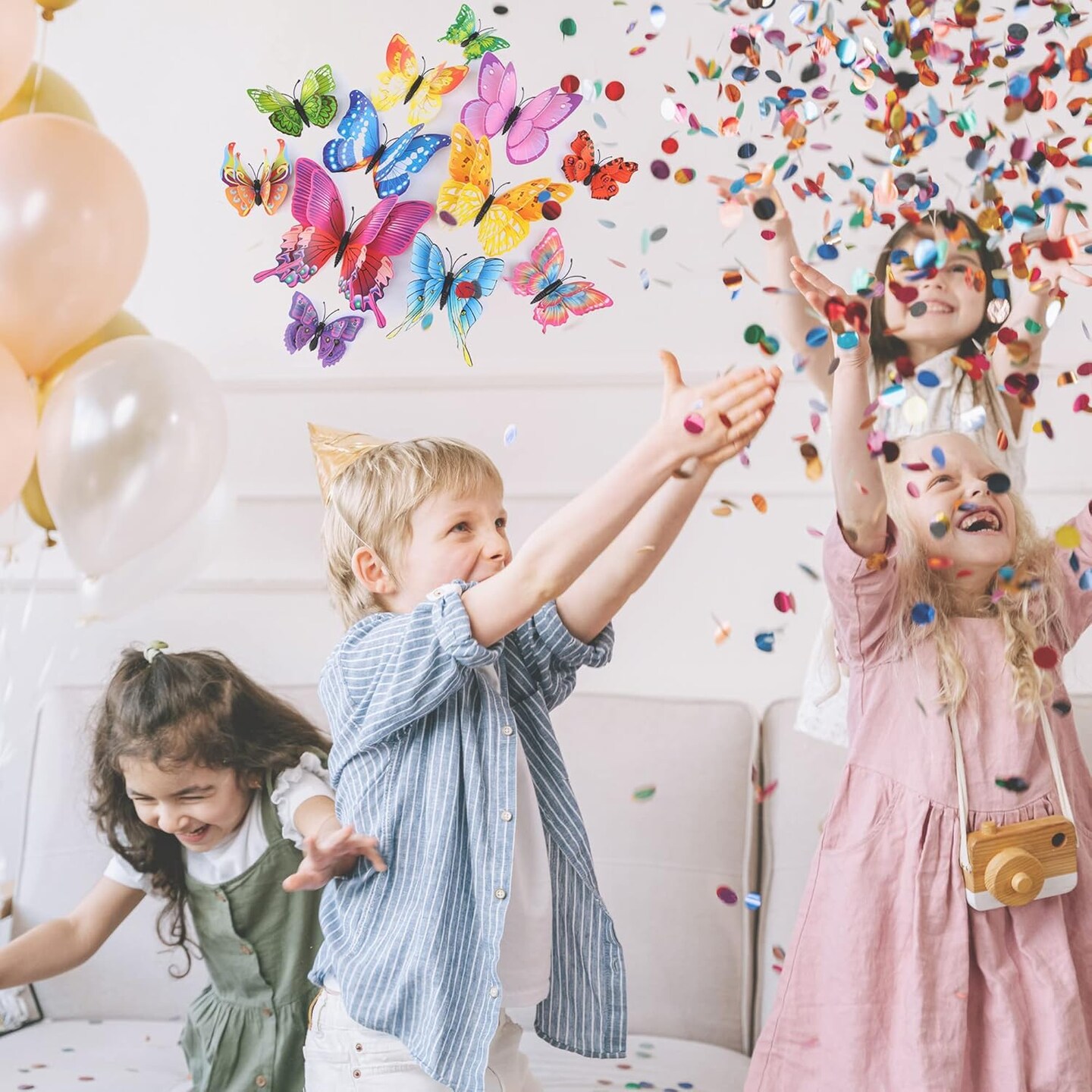 48 PCS 3D Butterfly Wall Décor Stickers – Colorful Magnetic Butterflies for Party Decorations, Home & Event Décor