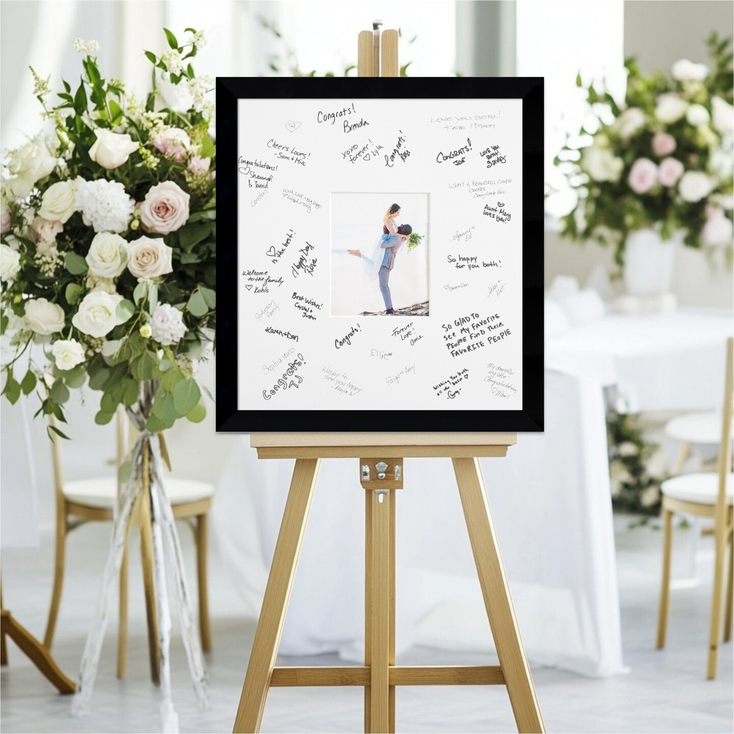 Museum Signature Mat Picture Frame, Photo Frame Wedding Guest Book Alternative, Autograph Picture Mat for Signature Board, Wedding Celebrations Graduations Support Encouragement or Retirement