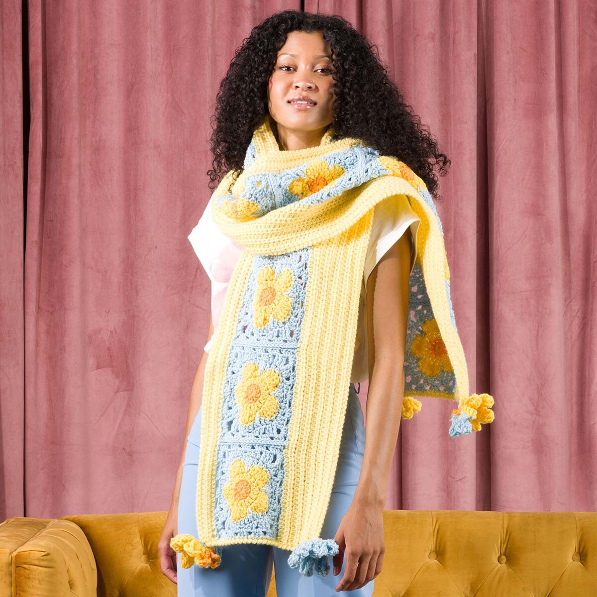 Red Heart Flower Power Scarf Crochet Kit, Color: Multi | Michaels