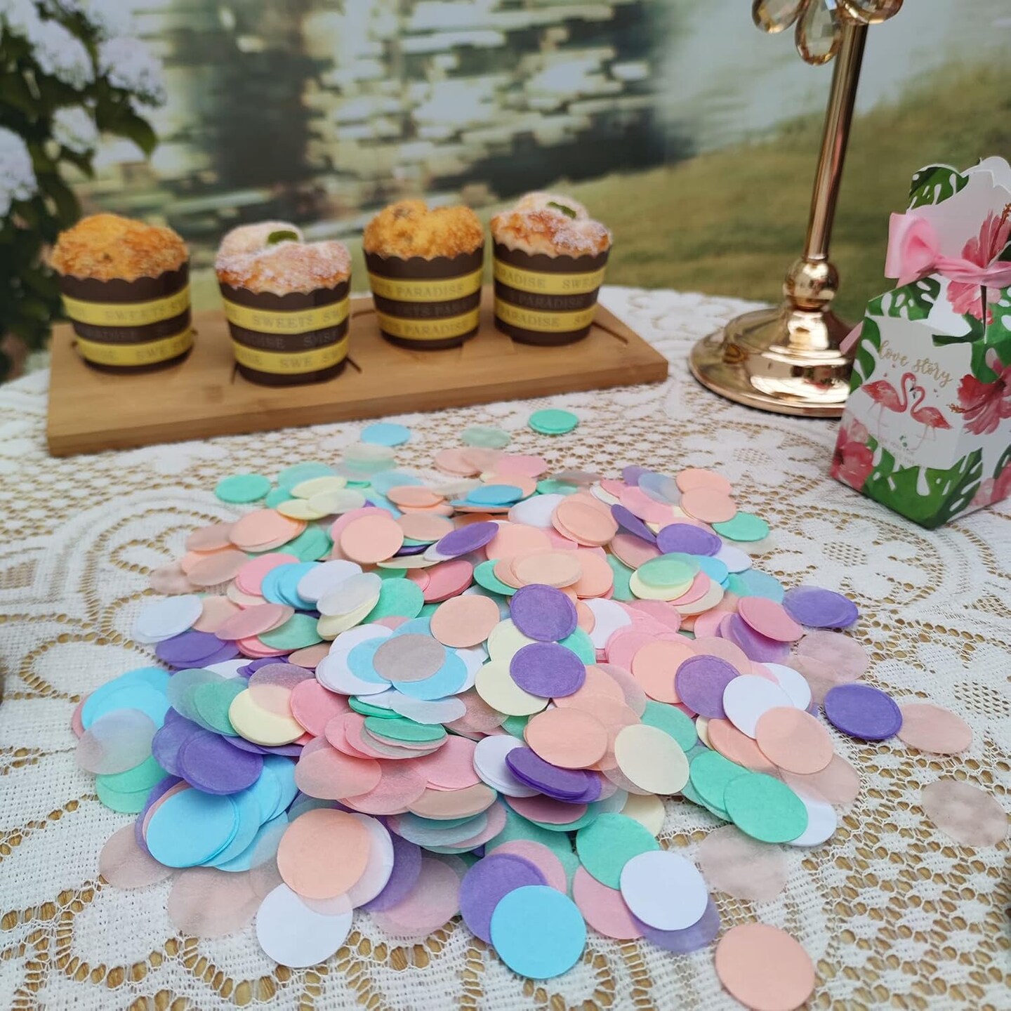 1 Inch Pastel Tissue Paper Table Confetti Dots for Baby Shower Gender Reveal Birthday Party Decorations 2 oz