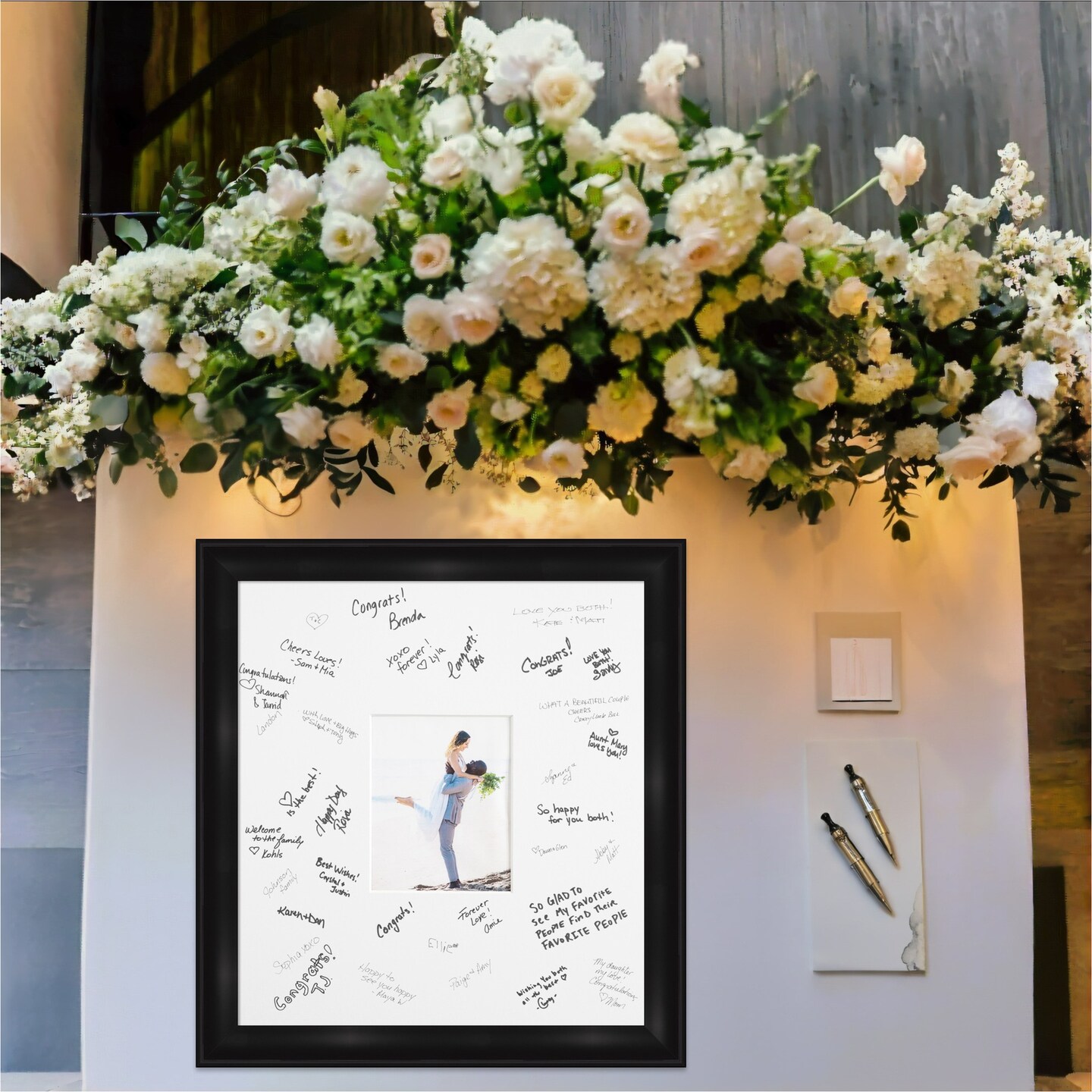 Grand Signature Mat Picture Frame, Photo Frame Wedding Guest Book Alternative, Autograph Picture Mat for Signature Board, Wedding Celebrations Graduations Support Encouragement or Retirement